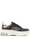Premiata Drake Logo-patch Sneakers In Brown