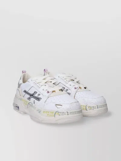 Premiata 'draked' Leather Sneakers Featuring Air Cushioning In White