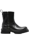 Premiata Elba Leather Ankle Boots With Zip Shoes In Black