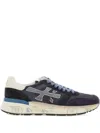 Premiata Layered White And Grey Sneakers With Sculpted Sole In Blue