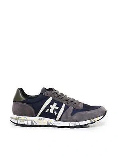 Pre-owned Premiata Eric Suede Sneakers In Grey And Blue 100% Original In Blue, Grey