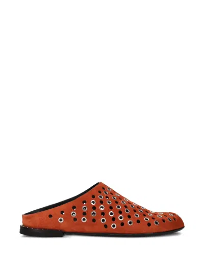 Premiata Eyelet-detail Mules In Orange