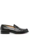 Premiata Round Toe Textured Finish Loafers In Black