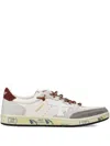 Premiata White And Gray Leather And Suede Sneakers In Gray