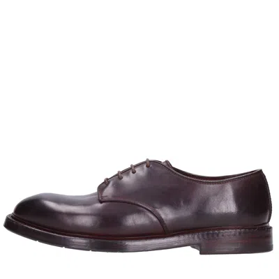 Premiata Lace Up Derby Shoes Round Toe Leather In Brown