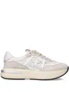 Premiata Luxe Mesh And Suede White Sneakers In Multicolor