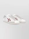 Premiata Glitter Leather Sneakers Stud Embellishments In White