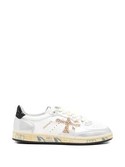 Premiata Glitter-detail Appliqué Sneakers In Multi