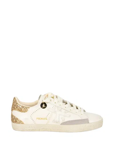 Premiata Glitter-embellishment Sneakers In Neutral