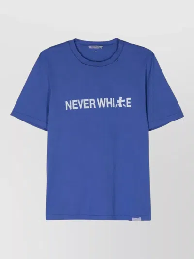 Premiata Graphic Crew Neck T Shirt Short Sleeves In Blue