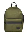Premiata Structured Olive Green Nylon Backpack In Green