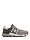 Premiata Lander Sneakers In Grey Suede And Fabric In Gray