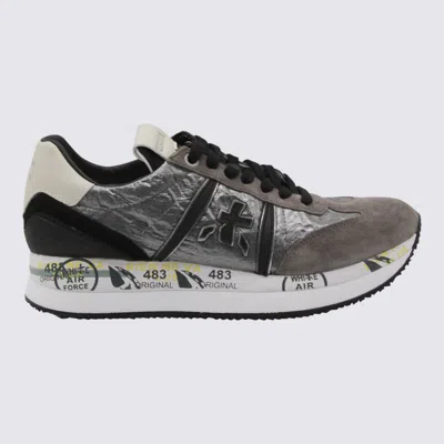 Premiata Grey Leather Conny Sneakers