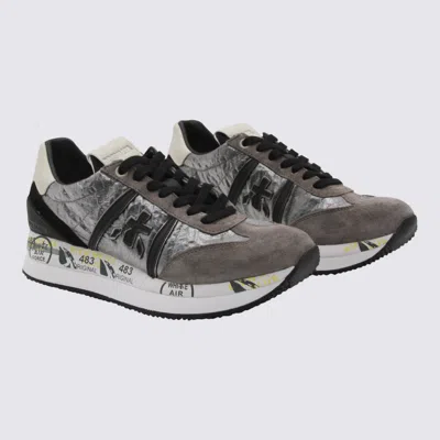 PREMIATA GREY LEATHER CONNY SNEAKERS