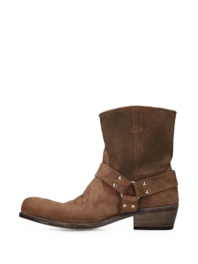 Premiata Harness Suede Boots In Brown