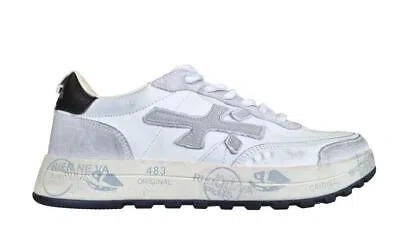 Pre-owned Premiata Herrenschuhe Ledersneaker Nous_6765 Vintage Weiss