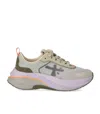 Premiata Hill 7857 Sneakers In Suede And Mesh In Multi