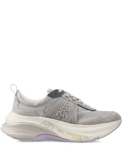 Premiata Hill 7859 Logo-detail Sneakers In Gray