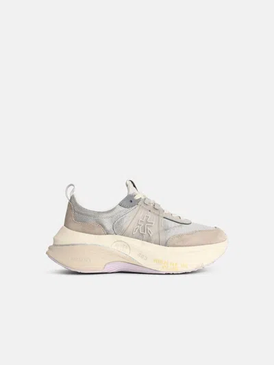 Premiata 'hill' Grey Suede Blend Sneakers In Gray