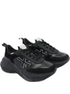 Premiata Casual Low Top Sneakers With Contrast Sole In Black