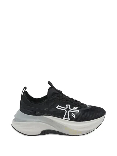 Premiata Hill Logo-patch Sneakers In Black