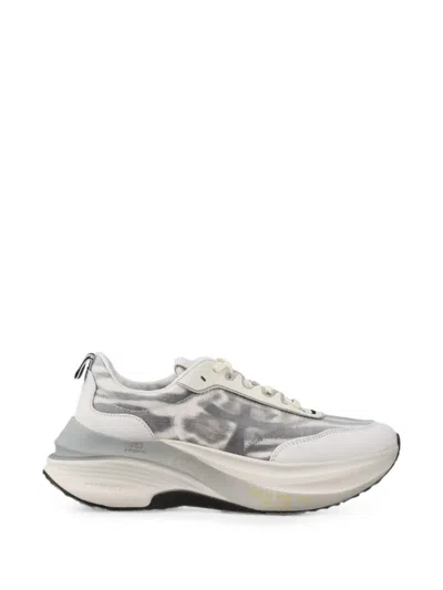 Premiata Hill Logo-patch Sneakers In Gray