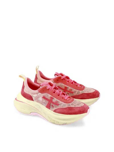Premiata Hill Timeless Chunky Sneakers In Red