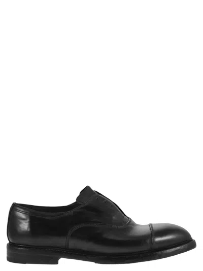 Premiata Horse Leather Derby Shoes In Black