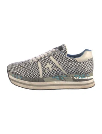 Pre-owned Premiata Houndstooth Print Chunky Sneakers In Multicolor