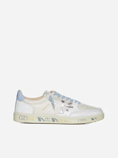 Premiata Istrice Clay-d Leather Sneakers In Bianco