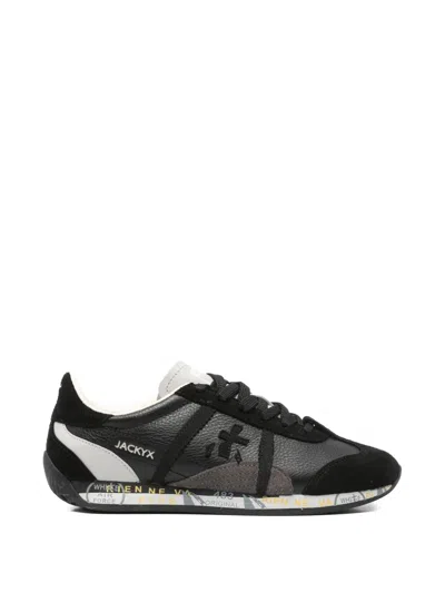 Premiata Jackyx Logo-patch Sneakers In Black