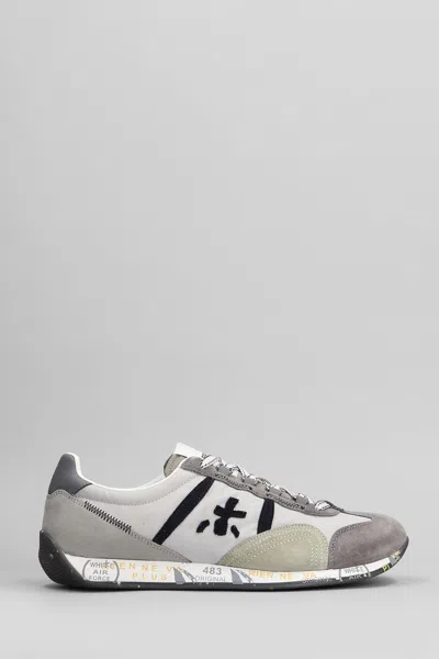 Premiata Jackyx Sneakers In Grey Suede And Fabric In Gray