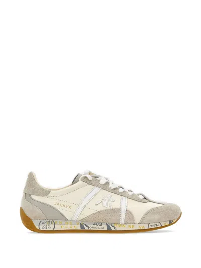 Premiata Jackyx Suede-panel Sneakers In Neutral