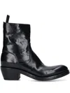 Premiata Calf Leather Ankle Boots With Side Zip Closure And Raised Stitching In Black