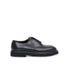 Premiata Round Toe Leather Callo Derby Shoes In Black