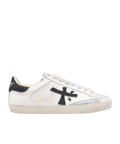 Premiata Lace-up Low-cut Casual Shoes In White