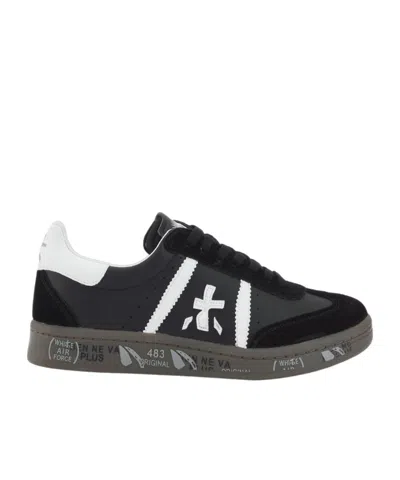 Premiata Lace-up Low-cut Sneakers In Black