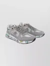 Premiata Lace-up Low Top Sneakers With Mesh Panels In Gray