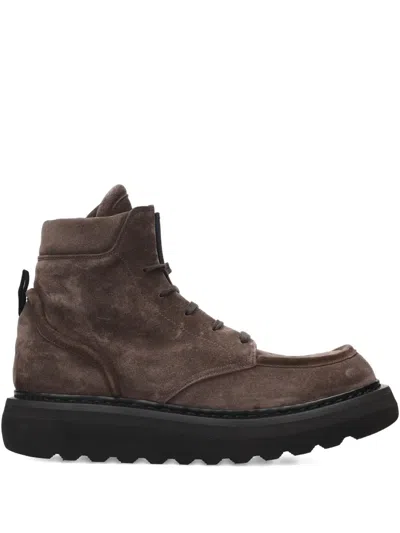 Premiata Lace-up Platform Boots In Brown
