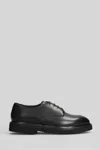 Premiata Round Toe Leather Callo Derby Shoes In Black