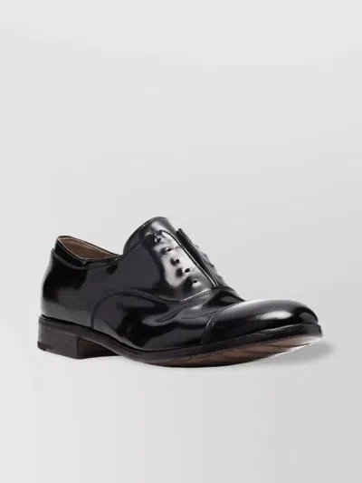 Premiata Lace Up Shoes Cap Toe Glossy Finish In Black