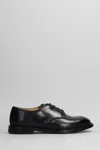 Premiata Lace Up Shoes In Black Leather In Multi