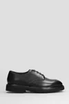Premiata Lace Up Shoes In Black Leather In Black