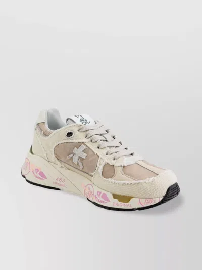 Premiata Lace-up Shoes Nineties Influence In White