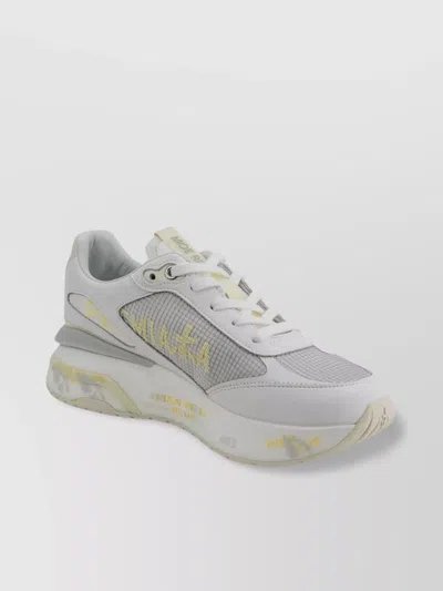 Premiata Lace-up Shoes With Mesh Panels And Lightweight Design In White