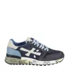 Premiata Blue Premium Quality Leather And Technical Fabric Mick Sneakers In Black