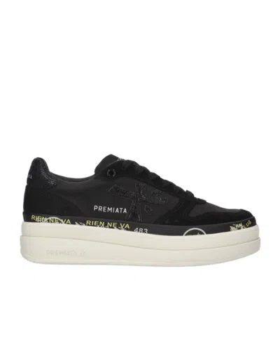 Premiata Lace-up Platform Casual Shoes In Black