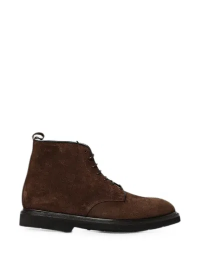 Premiata Lace-up Suede Ankle Boots In Brown