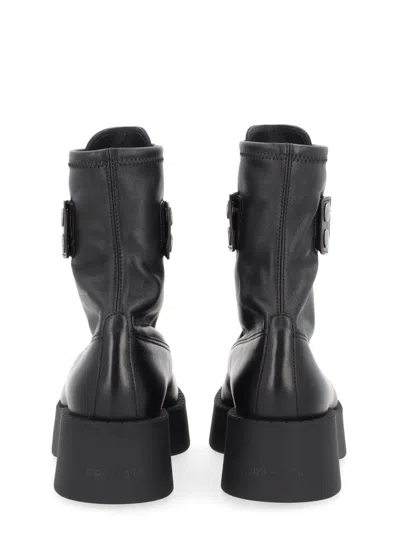 Premiata Lamb Leather Boot In Black