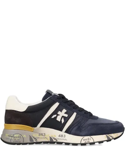 Premiata Casual Low Top Sneakers With Contrast Sole In Multi